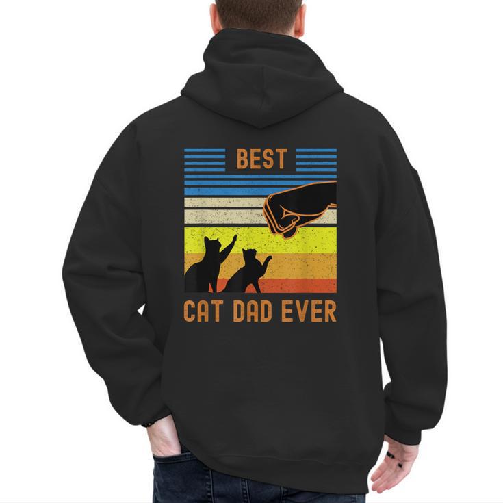 Best Cat Dad Ever Fist Bump For Fur Daddies Men Women Girls Kids Men's Hoodie Back Print