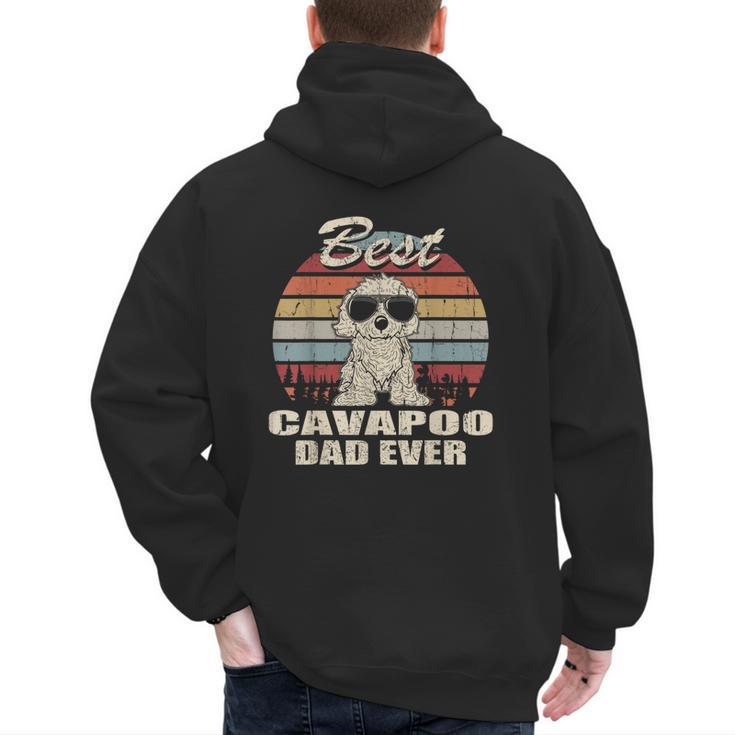 Best Cavapoo Dad Ever Vintage Retro Dog Dad Men's Hoodie Back Print
