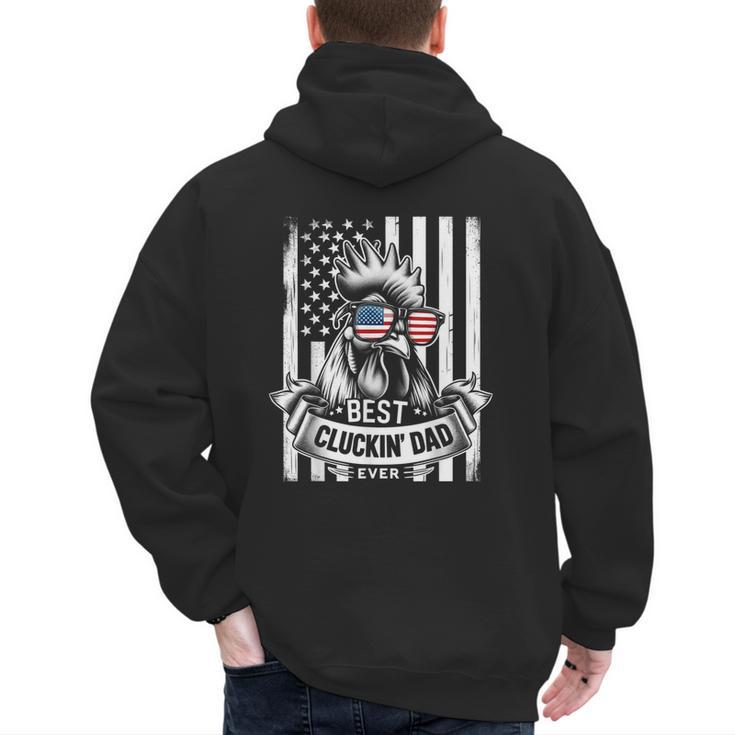 Best Cluckin' Dad Ever Chicken Lover Graphic Tees  Cotton Polyester Casual Graphic Small Crew Neck Short Sleeve Men's Hoodie Back Print