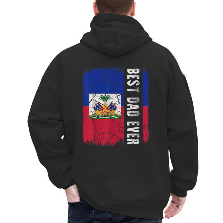 Best Haitian Dad Ever Haiti Daddy Father's Day Men's Hoodie Back Print