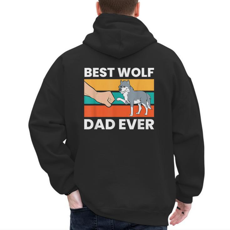 Best Wolf Dad Ever Men's Hoodie Back Print