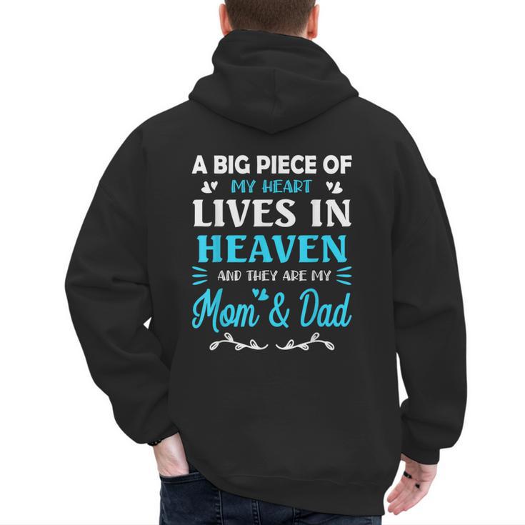 A Big Piece Of My Heart Lives In Heaven My Mom And Dad Men's Hoodie Back Print