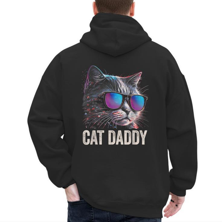 Cat Daddy Shirt Cat Sunglasses Cool Cat Dad Men Father Men's Hoodie Back Print