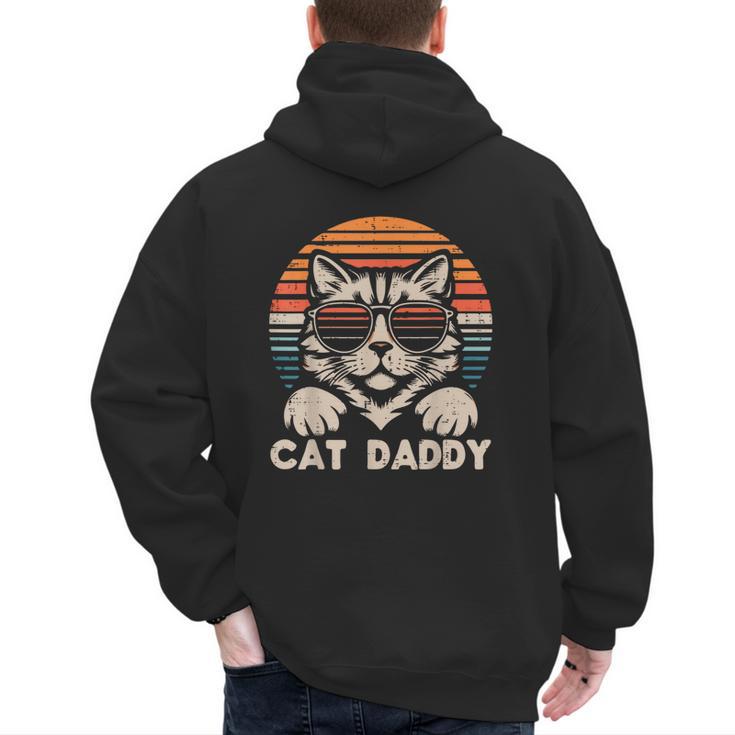 Cat Daddy Sunglasses Sunset Retro Fur Dad Papa Kitten Men Men's Hoodie Back Print