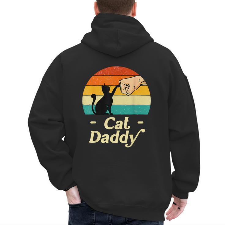 Cat Daddy Vintage Cat Lover Cat Dad Fathers Day Men's Hoodie Back Print