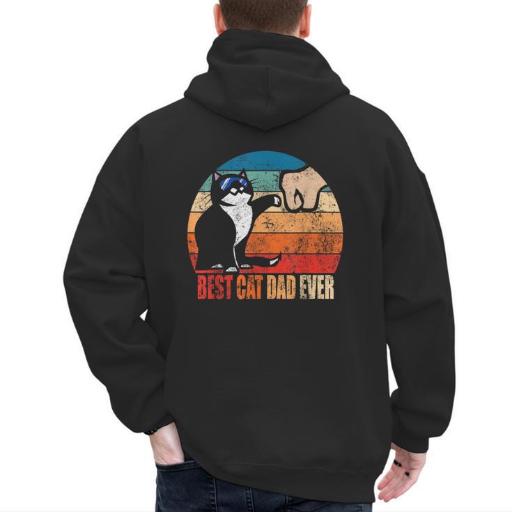 Cat Loving Daddy Fathers Day Mens None Best Cat Dad Ever Paw Fist Bump Fathers Day Tee T Shirt Small US Men's Hoodie Back Print
