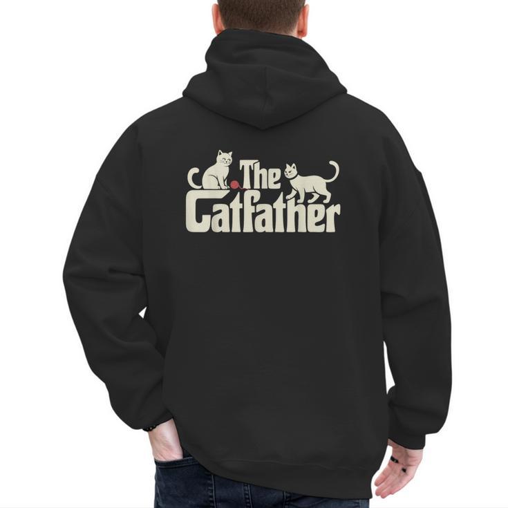 The Catfather Cat Dad Father's Day Cat Lover Men's Hoodie Back Print