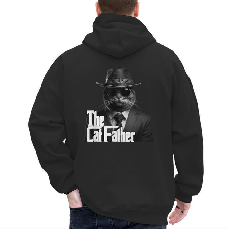 The Catfather Fathersday Best Birthday Cat Dad Men's Hoodie Back Print