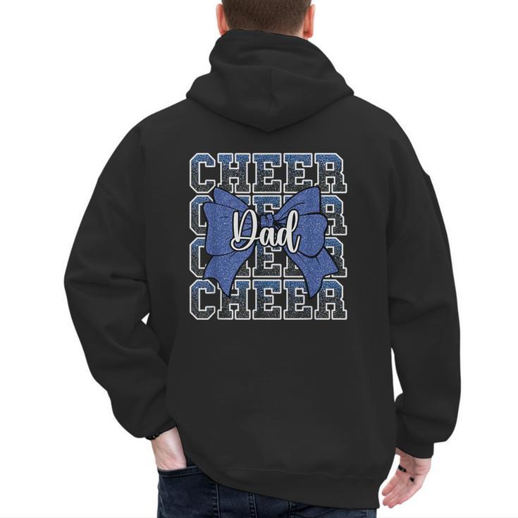 Cheer Dad Daddy Bow Sport Cheerleader Cheerleading Blue Men's Hoodie Back Print