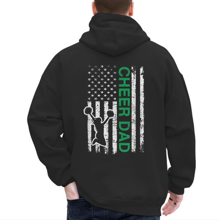 Cheer Dad Flag Green Cheerleading Men's Hoodie Back Print