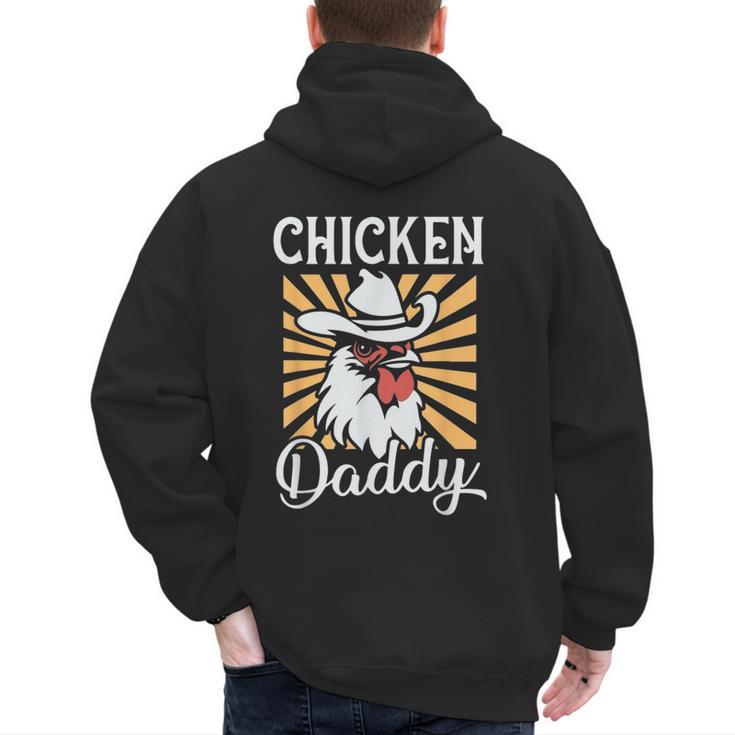 Chicken Daddy Vintage Poultry Farmer Fathers Day Men's Hoodie Back Print