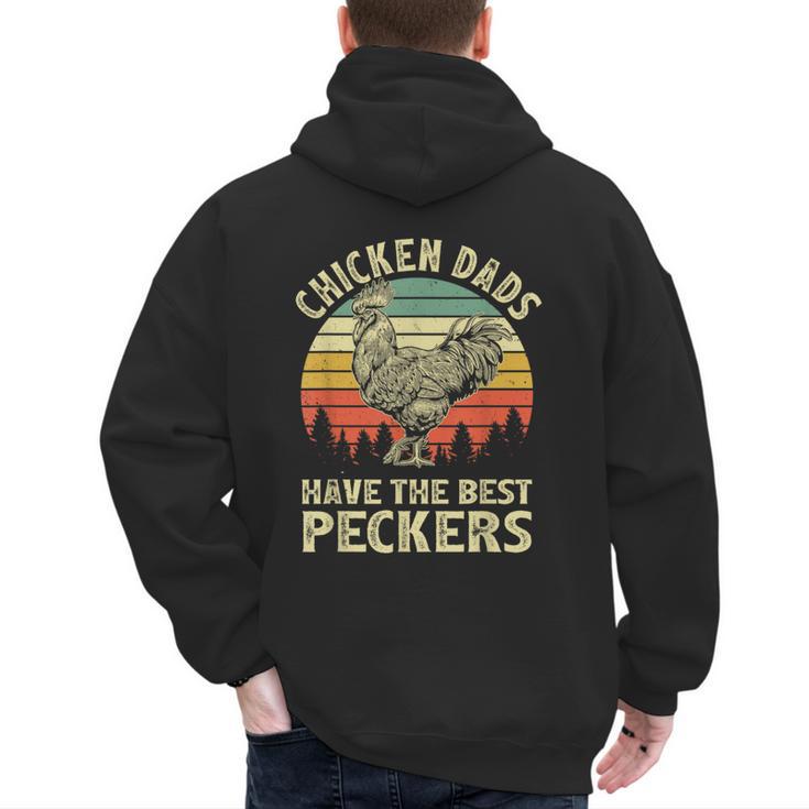 Chicken Dads Have The Best Peckers Vintage Apparel Men's Hoodie Back Print