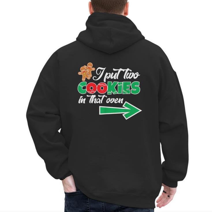 Christmas Twins Expecting Dad T-Shirt Pregnant Wife Tee Men's Hoodie Back Print