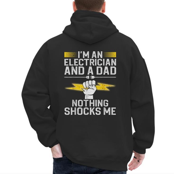 Cool Electrician For Men Dad Professional Electrician Men's Hoodie Back Print