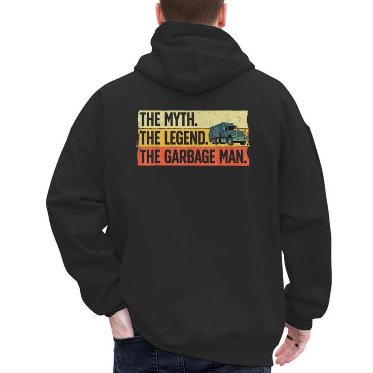 Cool Garbage Man Art For Men Dad Father Garbage Dump Truck Men's Hoodie Back Print