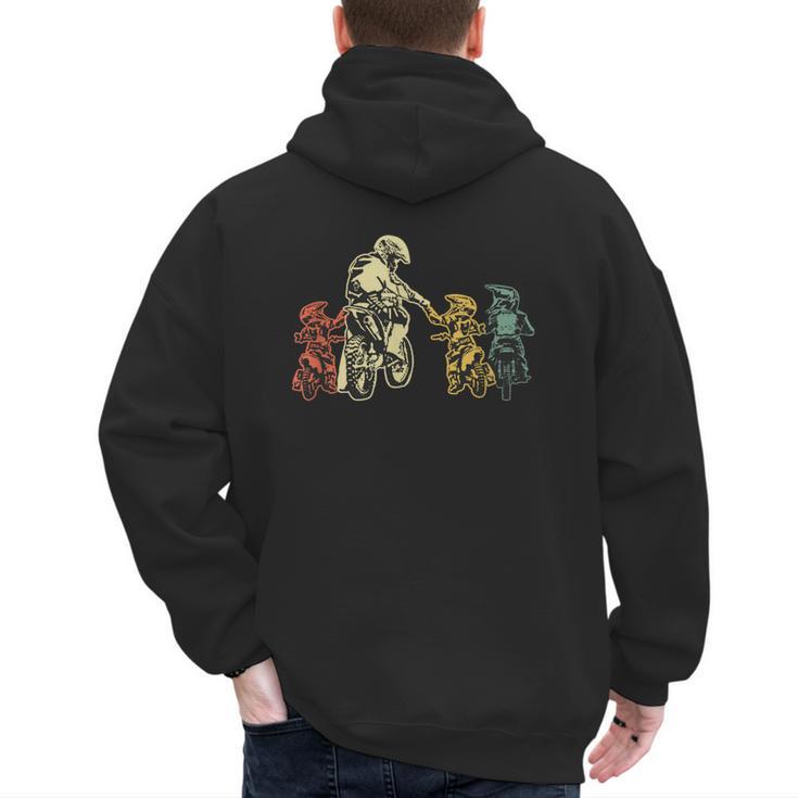 Cool Motocross Dirt Bike Biker Dad & Sons Father's Day Men's Hoodie Back Print