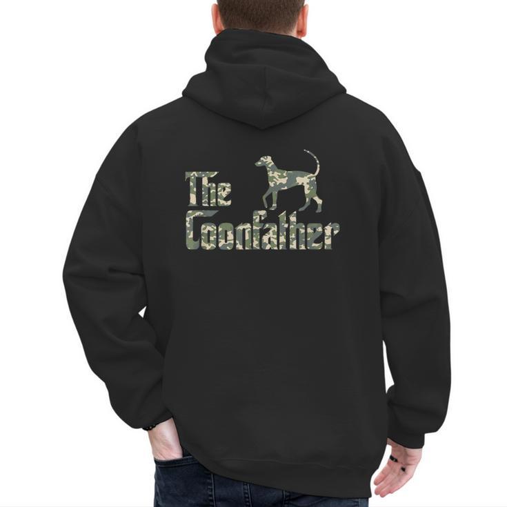 Coonfather Coon Hunting Dogs Coonhound Dad Men's Hoodie Back Print