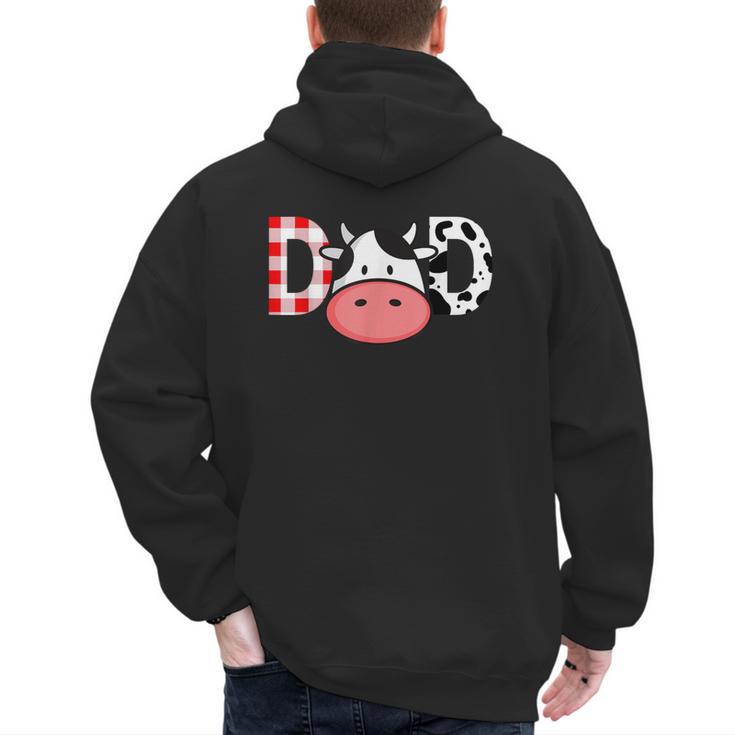 Cow Mom Or Dad Birthday Farm Birthday Party Men's Hoodie Back Print