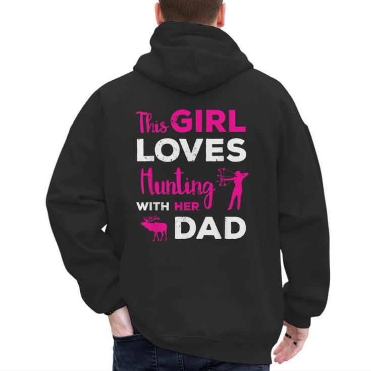 Cute Girls Hunting Dad Daughter Hunting Buddy Hunter Men's Hoodie Back Print