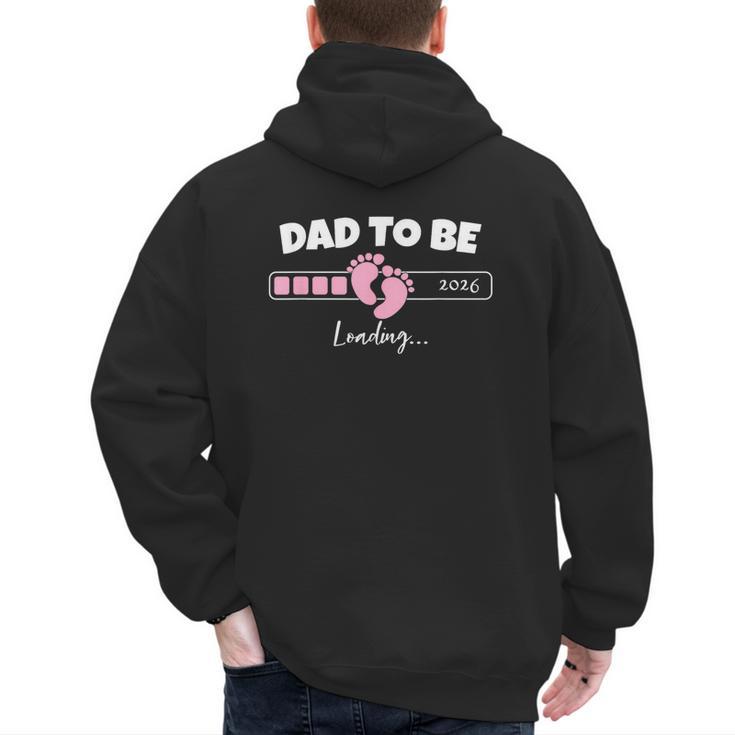 Dad To Be 2026 Loading Pink Little Girl Pregnancy Reveal Men's Hoodie Back Print
