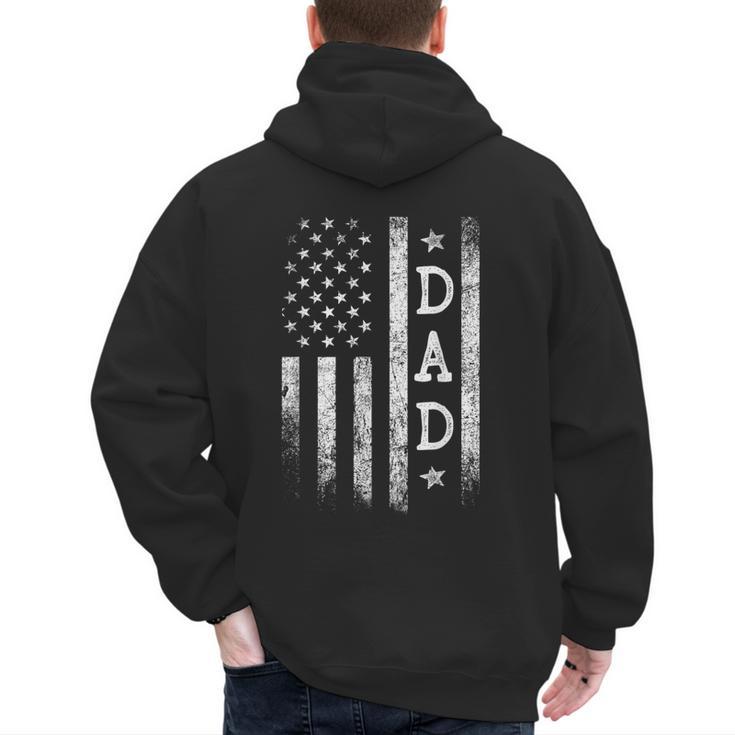 Dad American Flag Dad Patriotic Father's Day Men's Hoodie Back Print