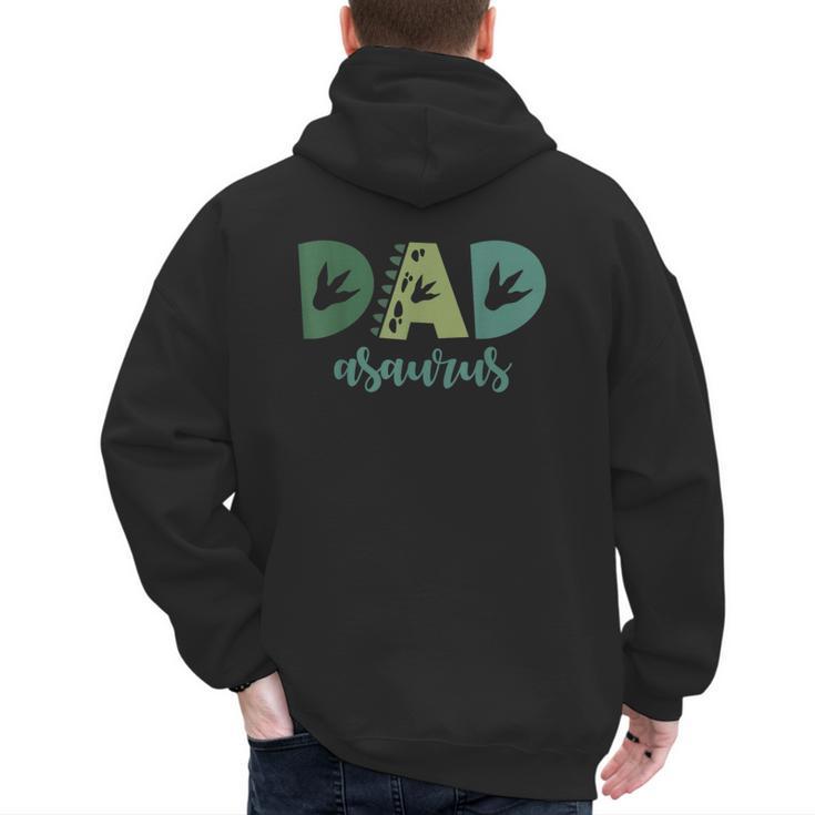 Dad Asaurus Dinosaur Birthday Mom Dad Birthday Boy T-Rex Men's Hoodie Back Print