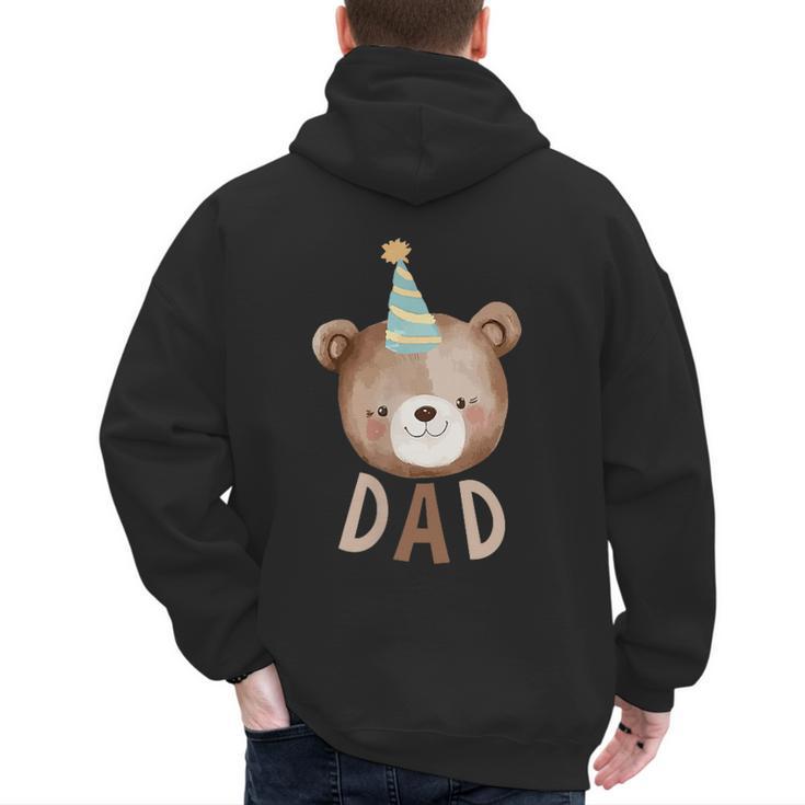 Dad Bear 1st Birthday Beary First Birthday Matching Family Men's Hoodie Back Print