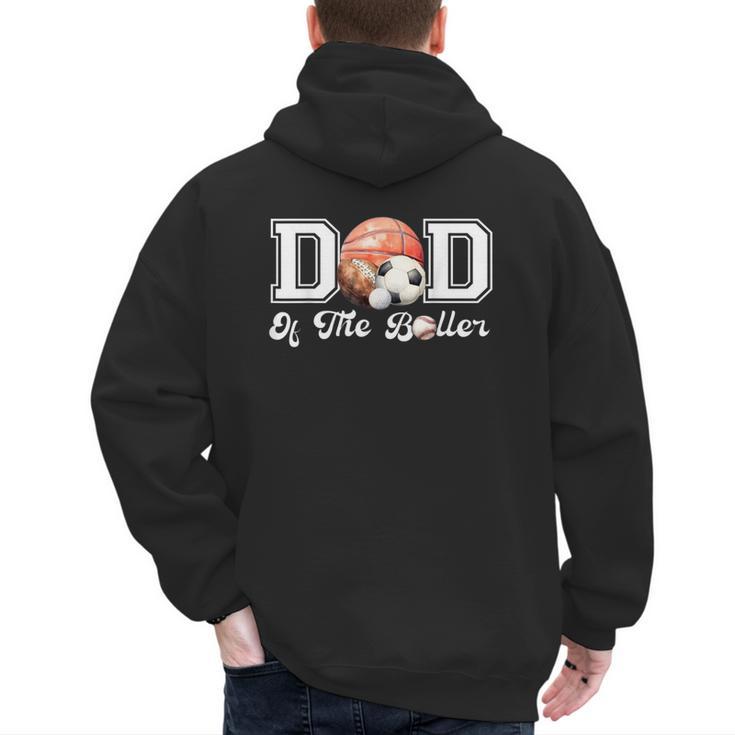 Dad Of The Birthday Boller Born 2 Ball Matching Family Party Men's Hoodie Back Print