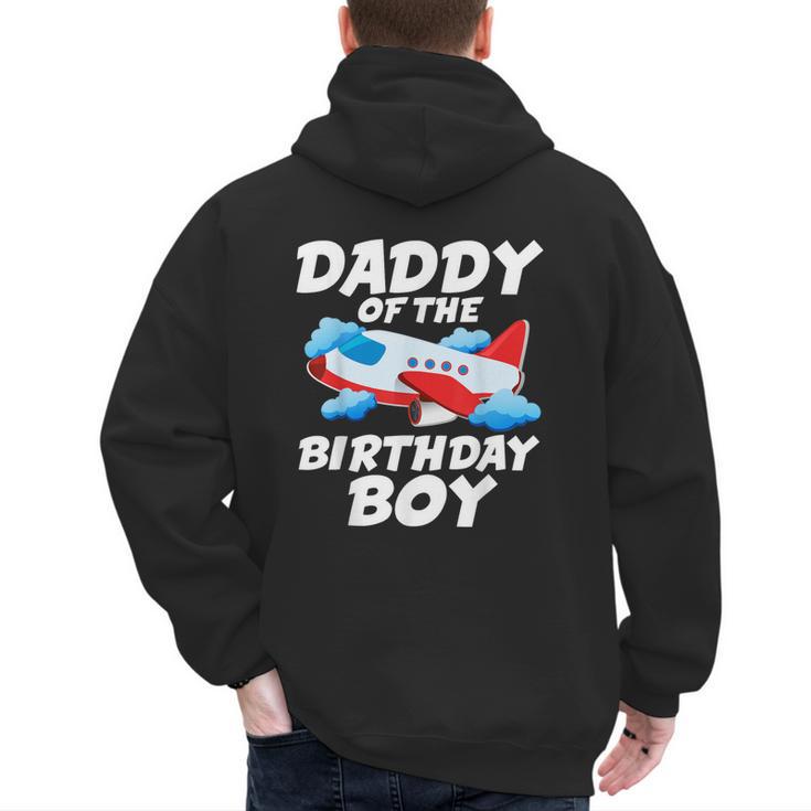 Dad Of The Birthday Boy Airplane Men's Hoodie Back Print