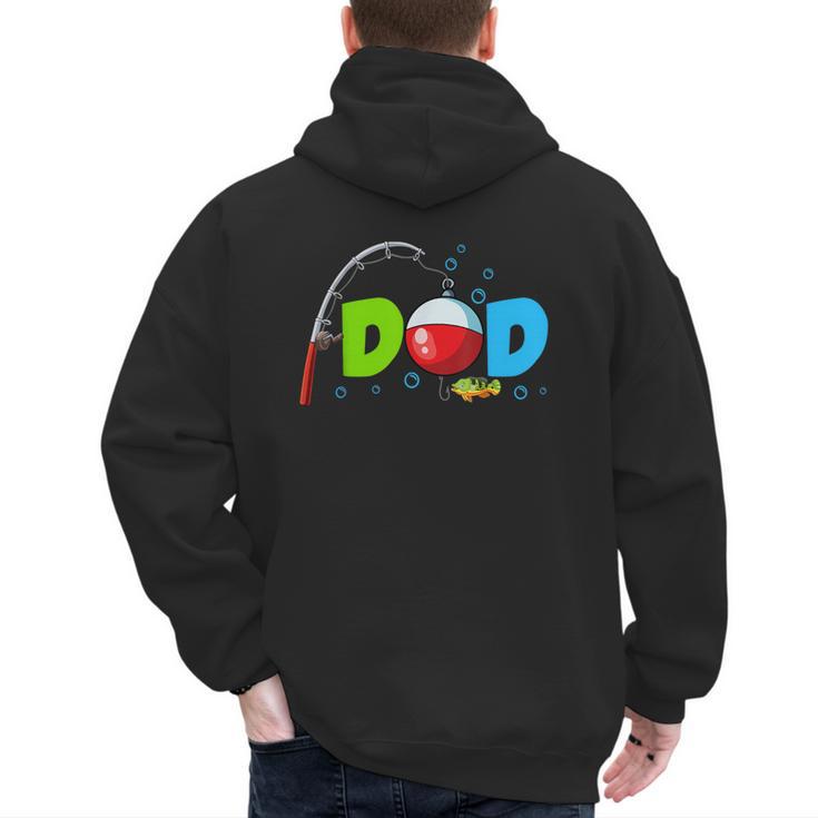 Dad Of The Birthday Boy Birthday Fishing Family Men's Hoodie Back Print