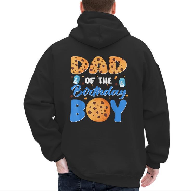 Dad Of The Birthday Boy Milk And Cookies 1 Year Old Men's Hoodie Back Print