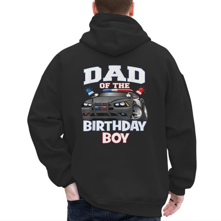 Dad Of The Birthday Boy Policeman Officer Party Men's Hoodie Back Print