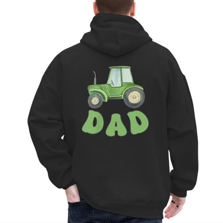 Dad Of The Birthday Boy Tractor Farm Trucks Family Party Men's Hoodie Back Print