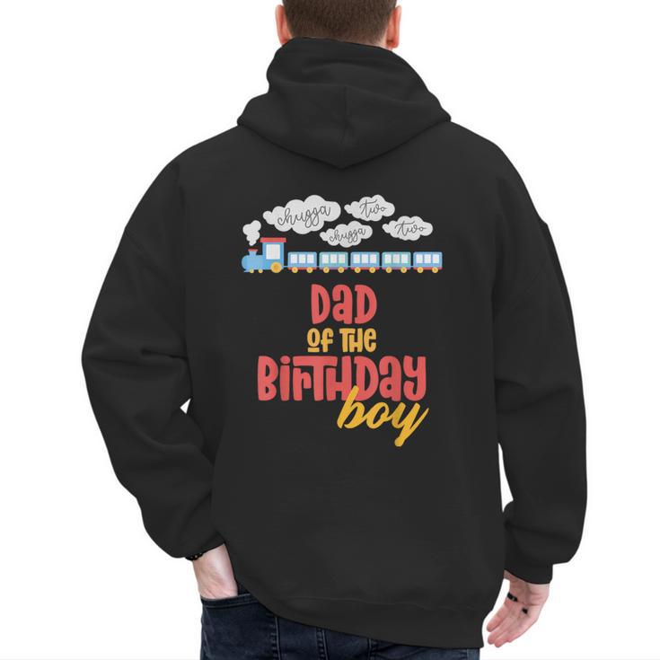 Dad Birthday Boy Train I'm 2 Two Yr Old Chugga Engine Men's Hoodie Back Print