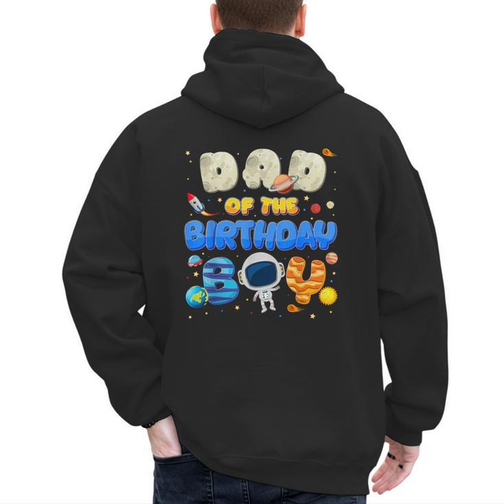 Dad Of The Birthday Boy Two The Moon Space Family Matching Men's Hoodie Back Print
