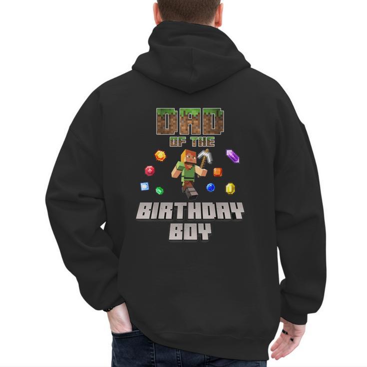 Dad Of The Birthday Boy Video Gamer Pixel Number Men's Hoodie Back Print