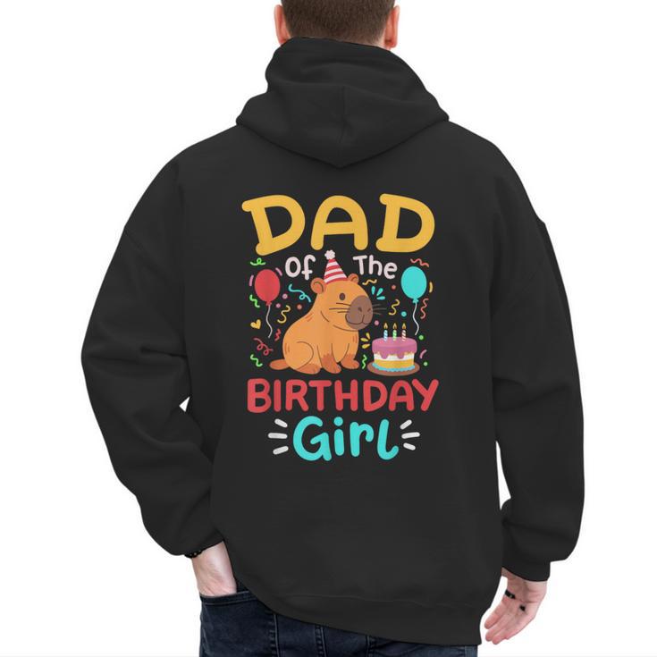 Dad Of The Birthday Girl Kids Cute Capybara Bday Family Men's Hoodie Back Print