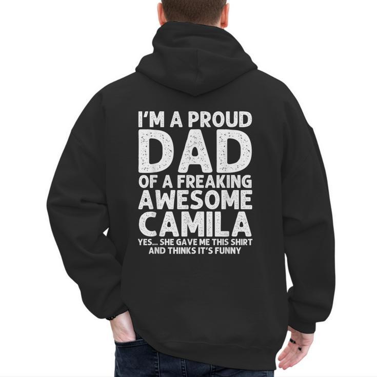 Dad Of CAMILA Father's Day Personalized Name Joke Men's Hoodie Back Print