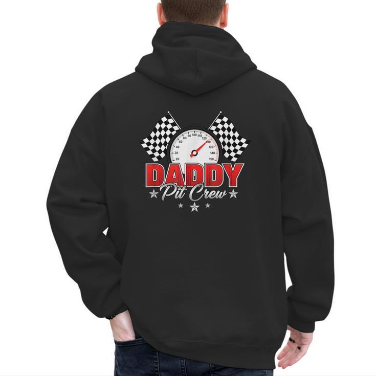 Dad Daddy Pit Crew Race Car Birthday Racing Party Men's Hoodie Back Print