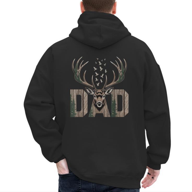 Dad Deer Hunting Camo Father Hunters Buck Camouflage Nature Men's Hoodie Back Print