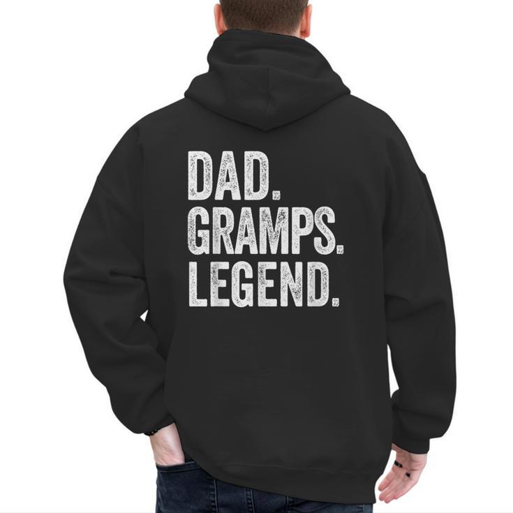 Dad Gramps Legend Vintage Distressed Bold Gramps Graphic Men's Hoodie Back Print