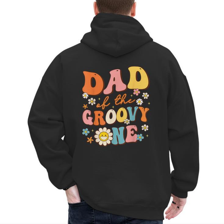Dad Of The Groovy One 1st Birthday Pregnancy Announcement Men's Hoodie Back Print