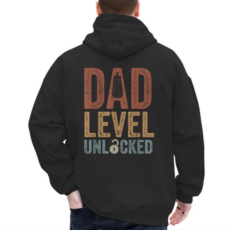 Dad Level Unlocked Father To Be New Daddy Men's Hoodie Back Print