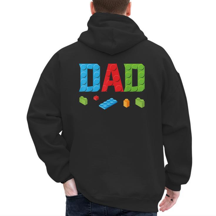 Dad Master Builder Building Bricks Blocks Family Set Parents Small Men's Hoodie Back Print