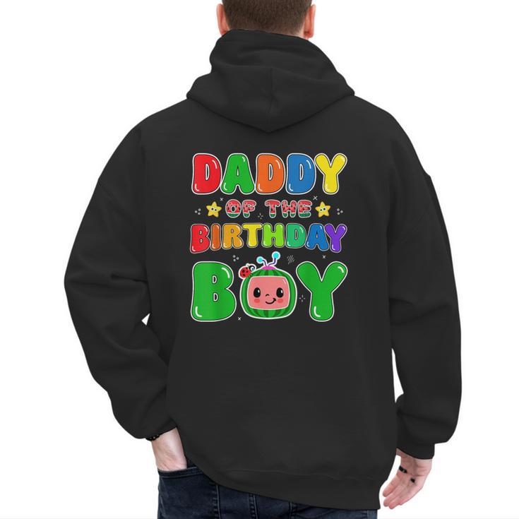 Dad And Mom Daddy Of The Birthday Boy Tee Melon Family Party Men's Hoodie Back Print