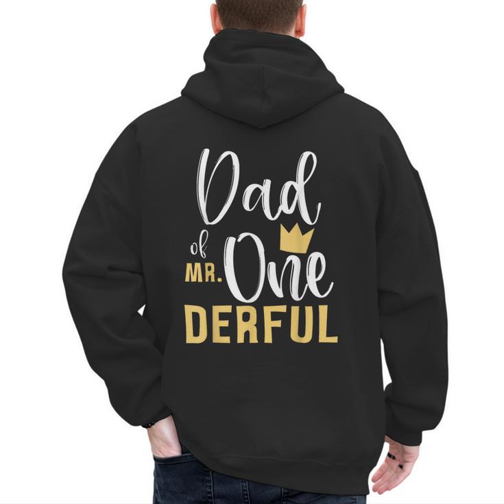 Dad Of Mr Onederful 1st Birthday First One-Derful Matching Men's Hoodie Back Print