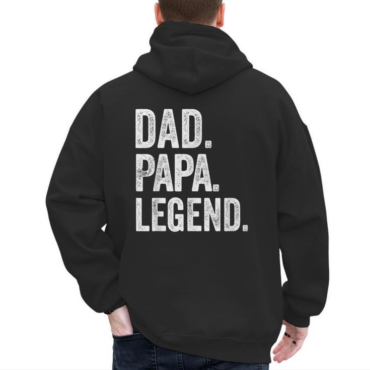 Dad Papa Legend Vintage Distressed Bold Papa Graphic Men's Hoodie Back Print
