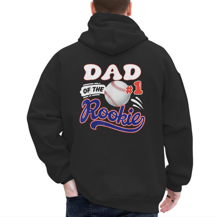 Dad Rookie Of Year 1st Birthday Baseball Theme Matching Men's Hoodie Back Print