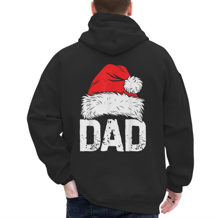 Dad Santa Christmas Family Matching Pajamas Papa Xmas Father Short Sleeve Men's Hoodie Back Print