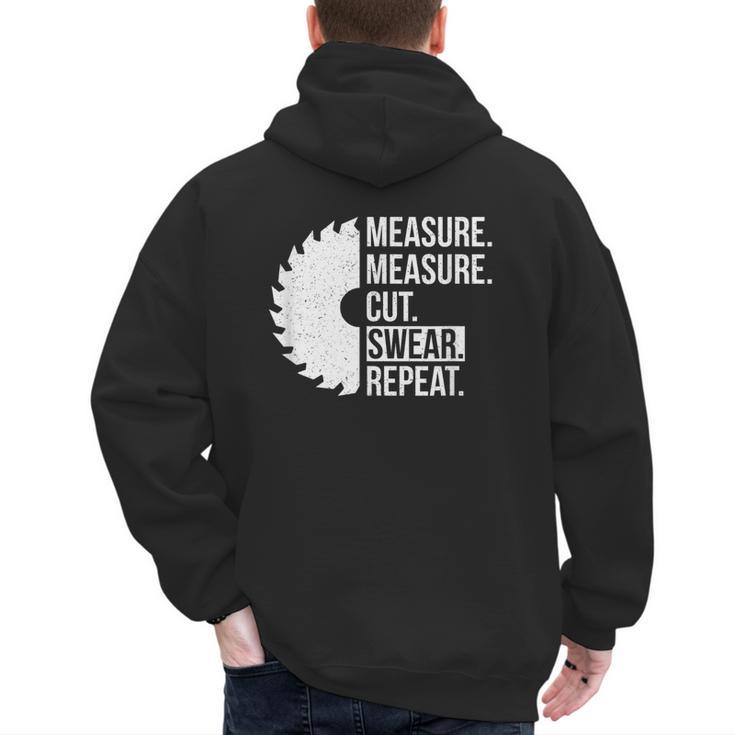 Dad Shirt Measure Cut Swear Handyman Father Day Tshirt Men's Hoodie Back Print